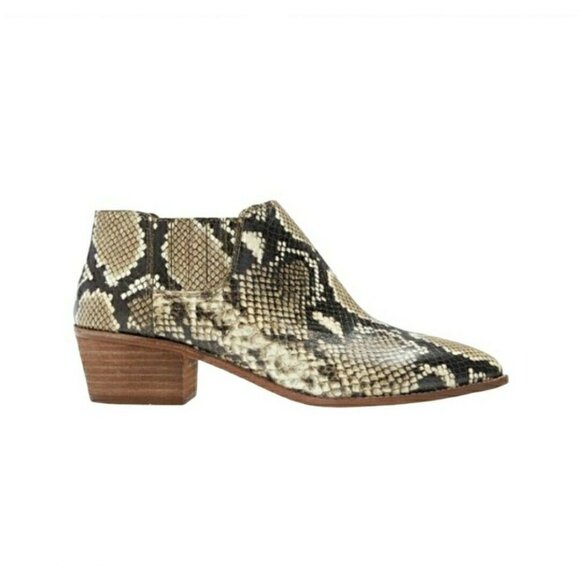 🆕 MADEWELL Sonia Chelsea Ankle Boot Bootie Brown Snakeskin Leather 6 - Picture 3 of 10